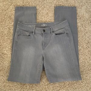 Women’s Ann Taylor LOFT modern straight grey jeans, size 29/8